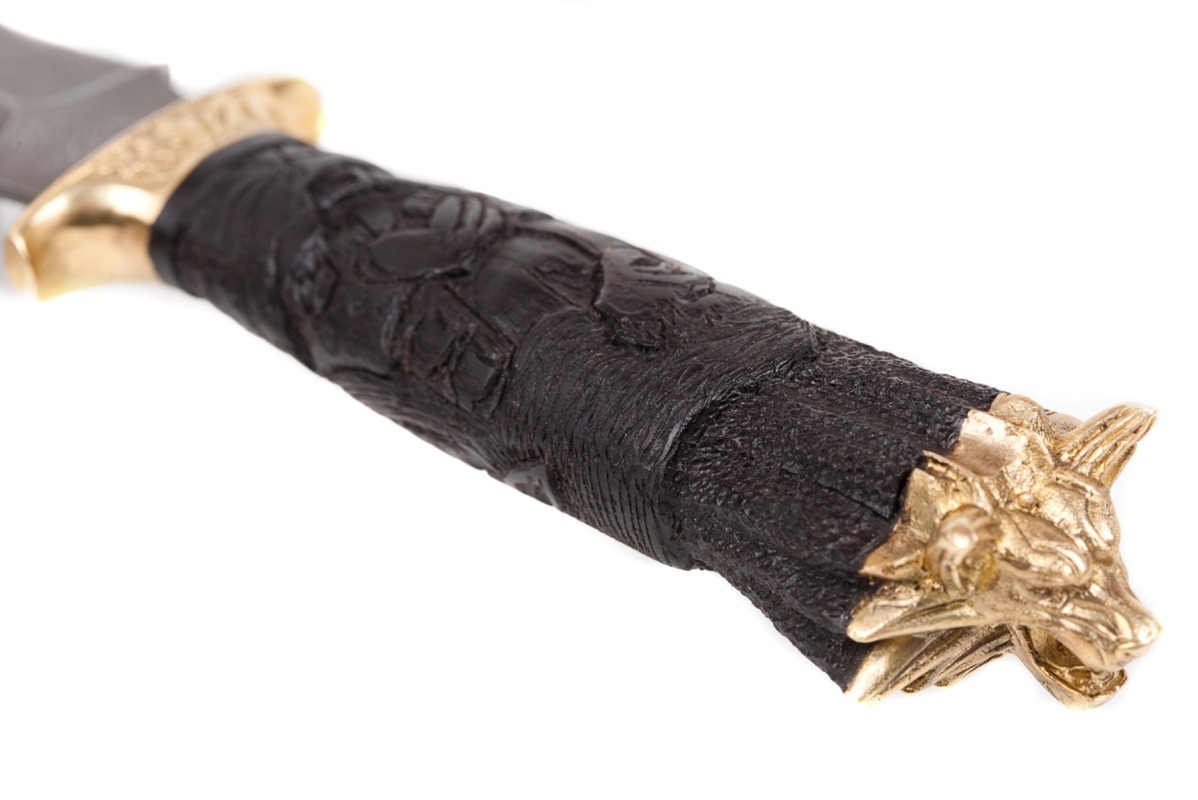 охотничий нож - рукоять черное дерево охотничий нож - рукоять черное дерево